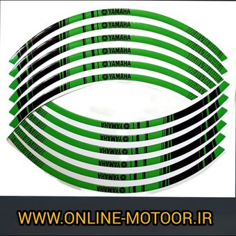 برچسب دور رینگ موتور سیکلت وارون مدل W-44-GREEN مناسب برای یاماها آیروکس بسته 12 عددی