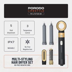 ست سشوار و حالت دهنده 5 کاره پرودو (Porodo Multi-Styling Hair Dryer Set)