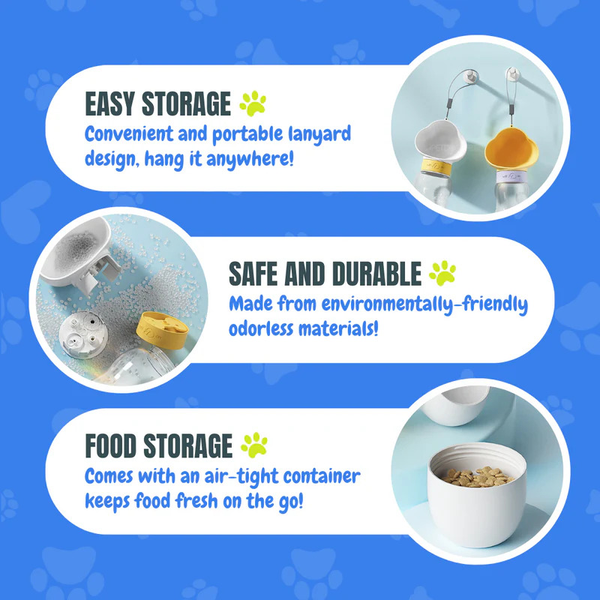 قمقمه‌ی آب و غذای سگ و گربه طرح ابر / Cloud portable water bottle for pet