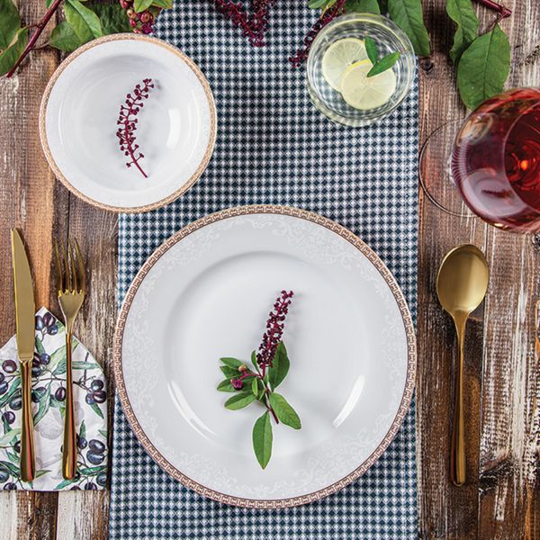 سرویس غذاخوری 102 پارچه چینی زرین ایران مدل ایتالیا اف ریوا درجه عالی