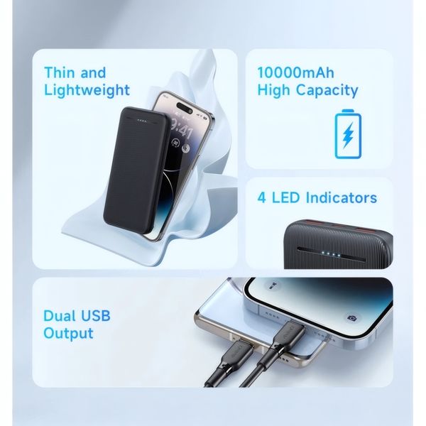 پاوربانک مک دودو مدل MC-463 LED Version ظرفیت 10000 میلی آمپرساعت