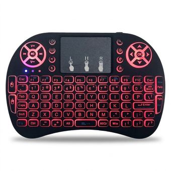 مینی کیبورد بی سیم مدل i8 Backlit، دارای تاچ پد، دارای نورپردازی تک رنگ