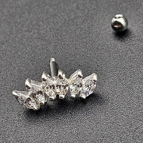 پیرسینگ نقره زنانه آی ام مدل جواهری لوکس