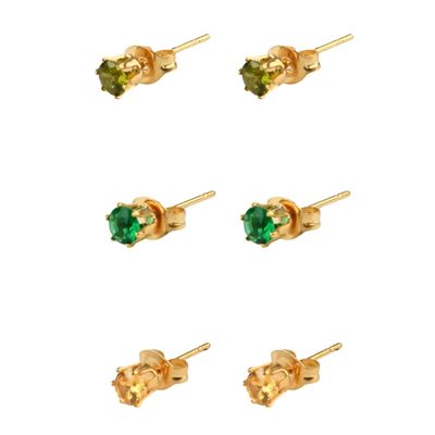 گوشواره زنانه مدل MDSS-CG8893 مجموعه سه عددی