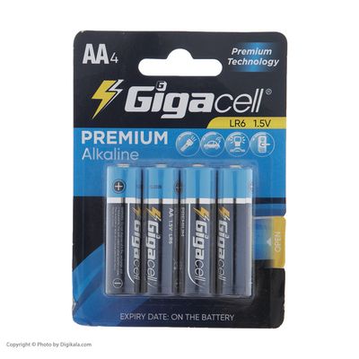 باتري قلمي گيگاسل مدل Permium Alkaline بسته 4 عددي