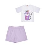 ست تی شرت و شلوارک دخترانه مدل MDSS-CH1785