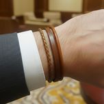 دستبند چرم طبیعی مردانه برسانو مدل سه‌نوا کد 1153