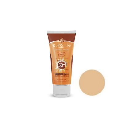 کرم ضد آفتاب سان سیف سری Acneic  رنگی طبیعی مدل Mat Finish spf 50 حجم 75 میلی لیتر
