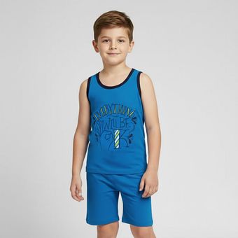 ست تاپ و شلوارک راحتی پسرانه آریان نخ باف مدل 47625*118