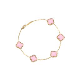 دستبند زنجیری طلا 18 عیار زنانه مریم اکرمی گلد گالری مدل طرح گل گوارسه 5