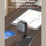 شارژر دیواری 100 وات 4 پورت الدینیو به همراه کابل USB-C