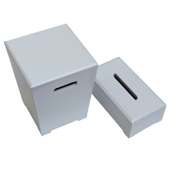 ست سطل و جعبه دستمال کاغذی مدل چوبی*242