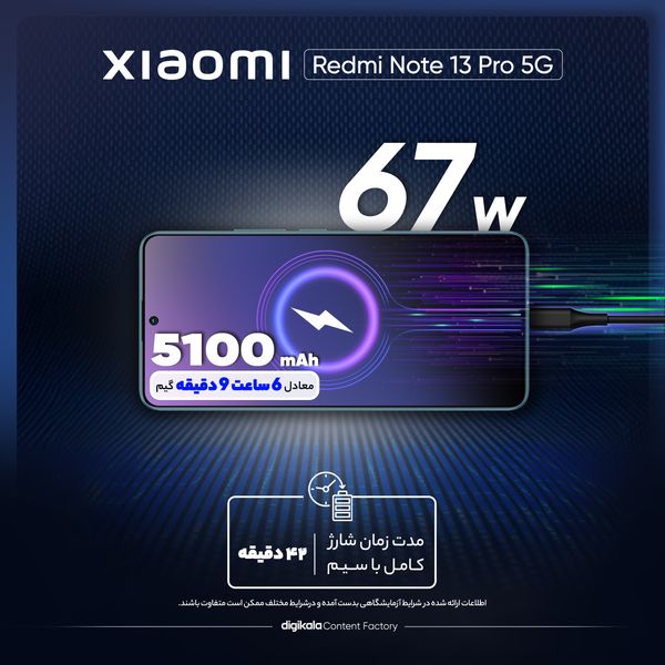 گوشی موبایل شیائومی مدل Redmi Note 13 Pro 5G دو سیم کارت ظرفیت 512 گیگابایت و رم 12 گیگابایت - پک اندونزی