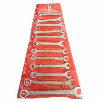 آچار یکسر تخت و یکسر رینگی دیاموند مدل D_PLUS مجموعه 12 عددی