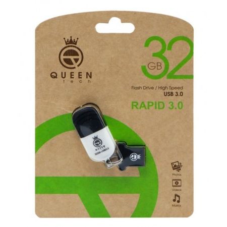 فلش مموری QUEEN TECH USB3.0 مدل RAPID ظرفیت 32 گیگابایت