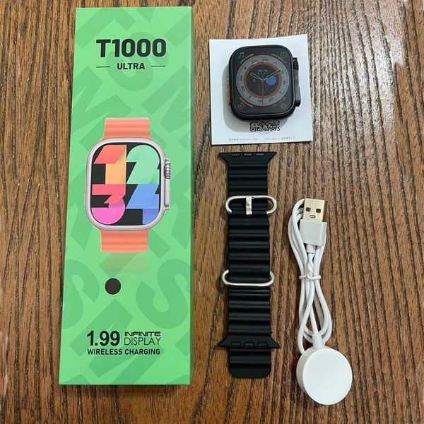 ساعت هوشمند مدل اولترا T1000 دارای قابلیت های قابلیت مکالمه مستقیم، قابلیت مکالمه از طریق بلوتوث، ضد آب بند سیلیکون
