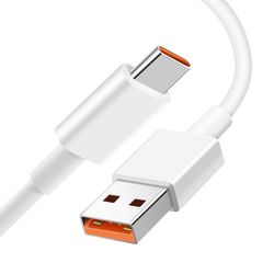 کابل شارژ و دیتا type c فست 1 متری شیائومی پک سفید 6A