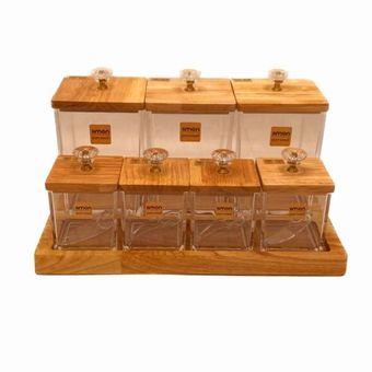 ست جا ادویه و بانکه 6 پارچه لیمون