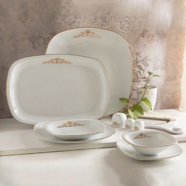 سرویس غذاخوری چینی کوئین طلایی