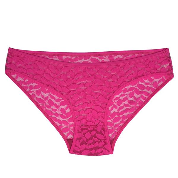 ست شورت و سوتین زنانه ژوبین مدل گیپوری طرح برگ رنگ سرخابی