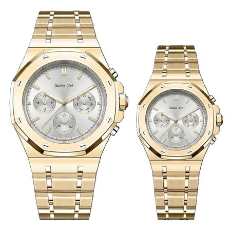 ست ساعت مچی عقربه‌ای کوارتز زنانه و مردانه سوئیس آرت مدل ANT054-55GD0300