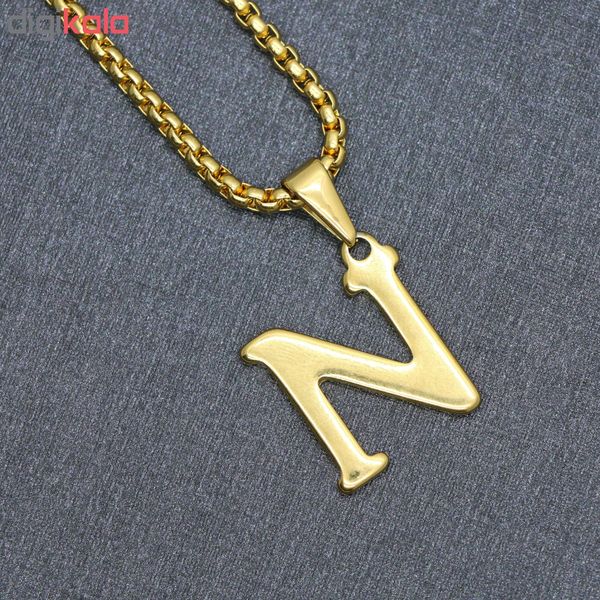 گردنبند مردانه طرح حرف N کد h011