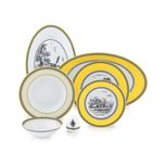 سرویس غذاخوری 102 پارچه چینی زرین ایران سری ایتالیا اف مدل ویلیج درجه عالی