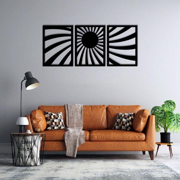 دیوارکوب ماهوت طرح خورشید مجموعه 3 عددی