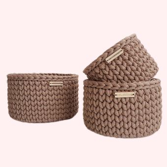 سبد قلاب بافی تریکو کد 8 مجموعه 3 عددی