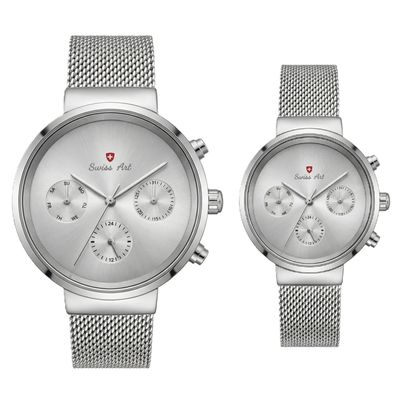 ست ساعت مچی عقربه‌ای کوارتز زنانه و مردانه سوئیس آرت مدل ANT122-123ST0000