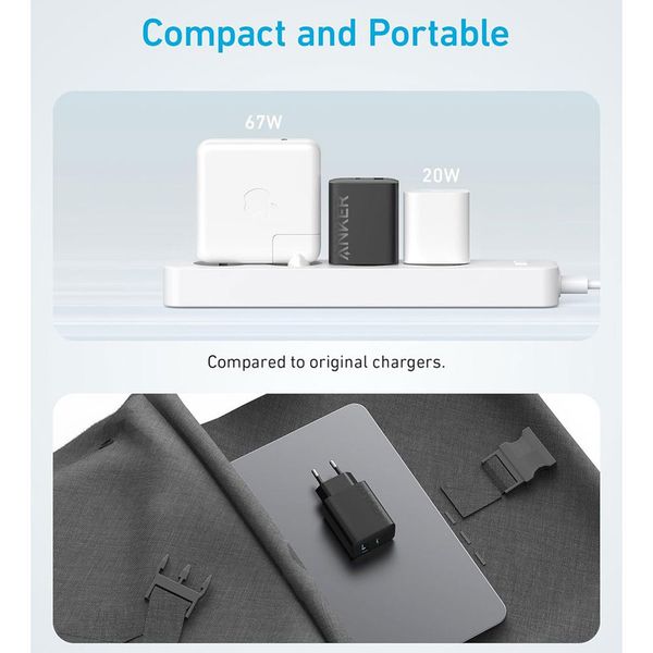شارژر دیواری 20 وات انکر مدل B2348 به همراه کابل USB-C به طول 1.5 متر