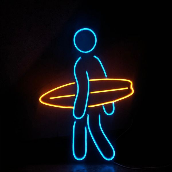 چراغ نئونی دیواری طرح موج سوار