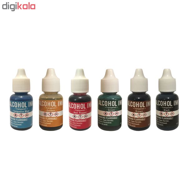 جوهر رنگ رزین اپوکسی مدل Transparent کد BGRGBB06 حجم 15 میلی لیتر بسته 6 عددی