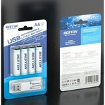 باتری قلمی قابل شارژ بستون مدل USB-TYPE C-CHARGING بسته چهار عددی