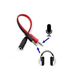تبدیل 2 به 1 هدفون و میکروفون و هندزفری دو سر نری و یک سر مادگی