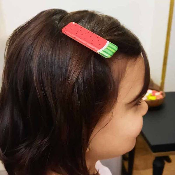 گیره مو زنانه مدل هندوانه کد 01 مجموعه 2 عددی