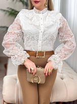 شومیز دانتل وارداتی ماه چهره 2993