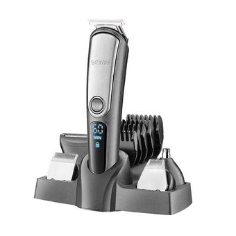 ست ماشین اصلاح موی صورت و بدن وی جی ار مدل 105، منبع انرژی باتری، تکنولوژی اصلاح به صورت تریمر، اندازه اصلاح 0.2 میلی‌متر، مدت ز