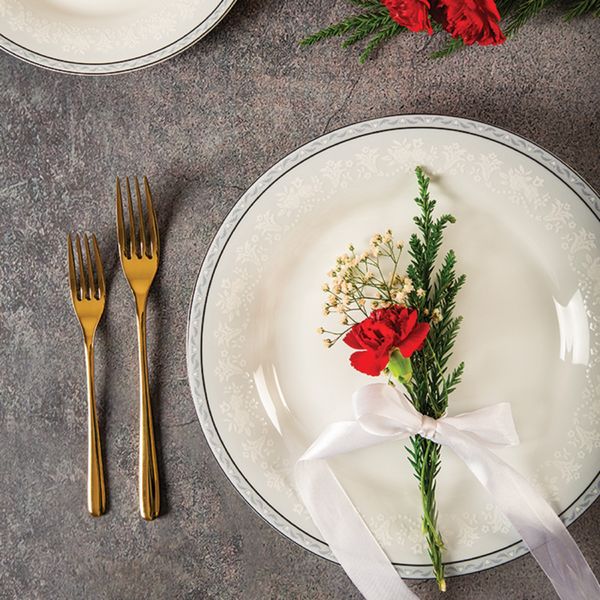 سرویس غذاخوری 35 پارچه چینی زرین ایران سری شهرزاد مدل وایت رز درجه عالی