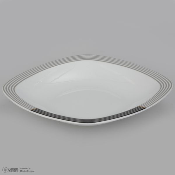 سرویس غذاخوری 27 پارچه چینی زرین ایران سری کواترو مدل وگاس اوریت درجه یک