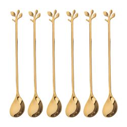 قاشق شربت خوری مدل برگ مجموعه 6 عددی
