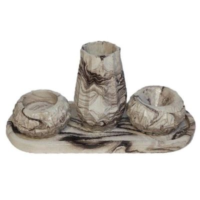 ست 4 تکه دکوری بتنی مدل لوتوس کد 201