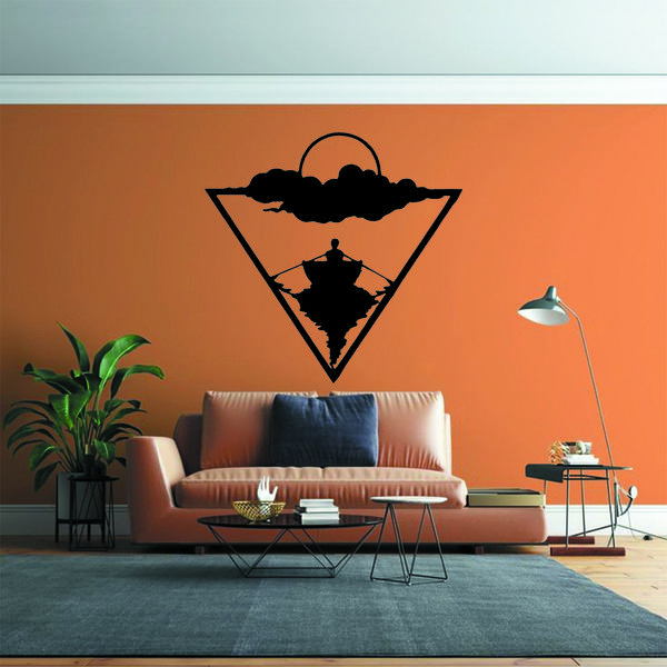 استیکر مدل چوبی طرح قایق کد S57