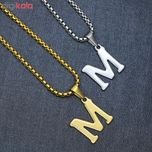 گردنبند مردانه طرح حرف M کد h03