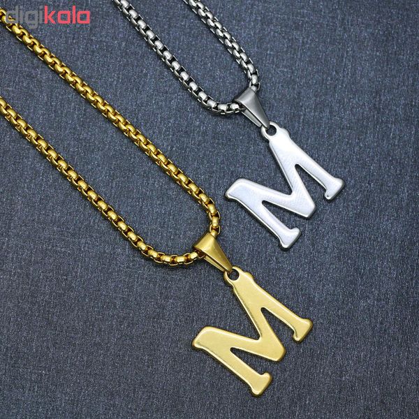 گردنبند مردانه طرح حرف M کد h03