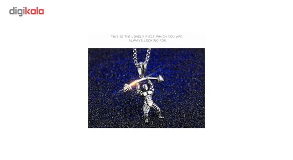 گردنبند طرح وزنه بردار مدل NEC345S0