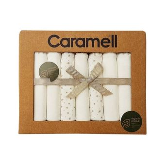 دستمال دست وصورت نوزاد کارامل مجموعه 7 عددی