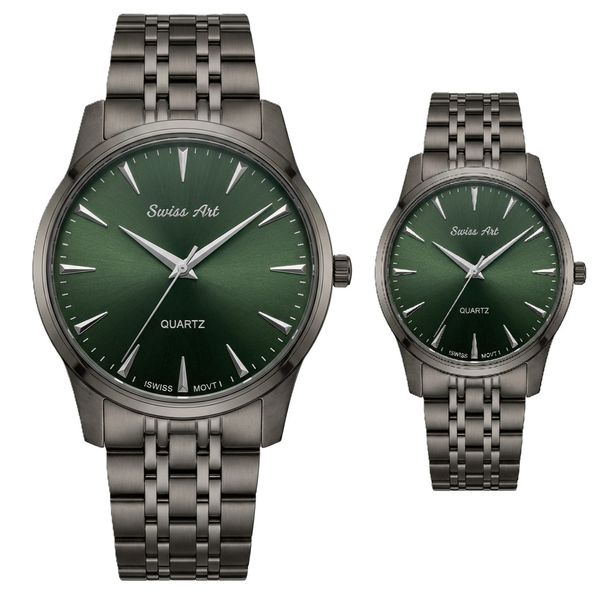 ست ساعت مچی عقربهای کوارتز زنانه و مردانه سوئیس آرت مدل ANT172-173DG0207