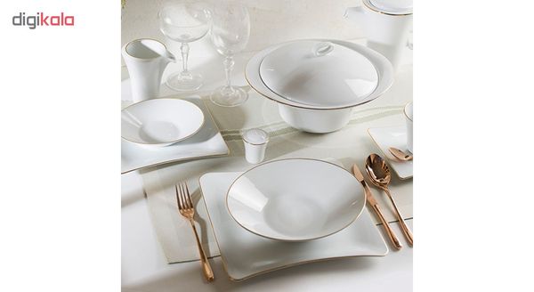سرویس غذاخوری 97 پارچه چینی زرین سری وینچی الیسه مدل زرین درجه عالی
