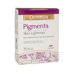 کپسول روشنکننده پوست درمکس مدل Pigmenta بسته 30 عددی با ترکیبات آنتیاکسیدان قوی، کاهش چین و چروک، رفع لکههای تیره و محاف*820